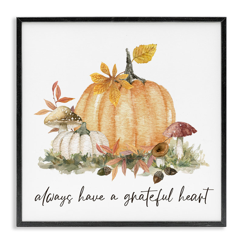 Art de giclée de citrouille gracieuse par Livi Finn, Giclée encadrée noir minuit, H 12 po x l 12 po