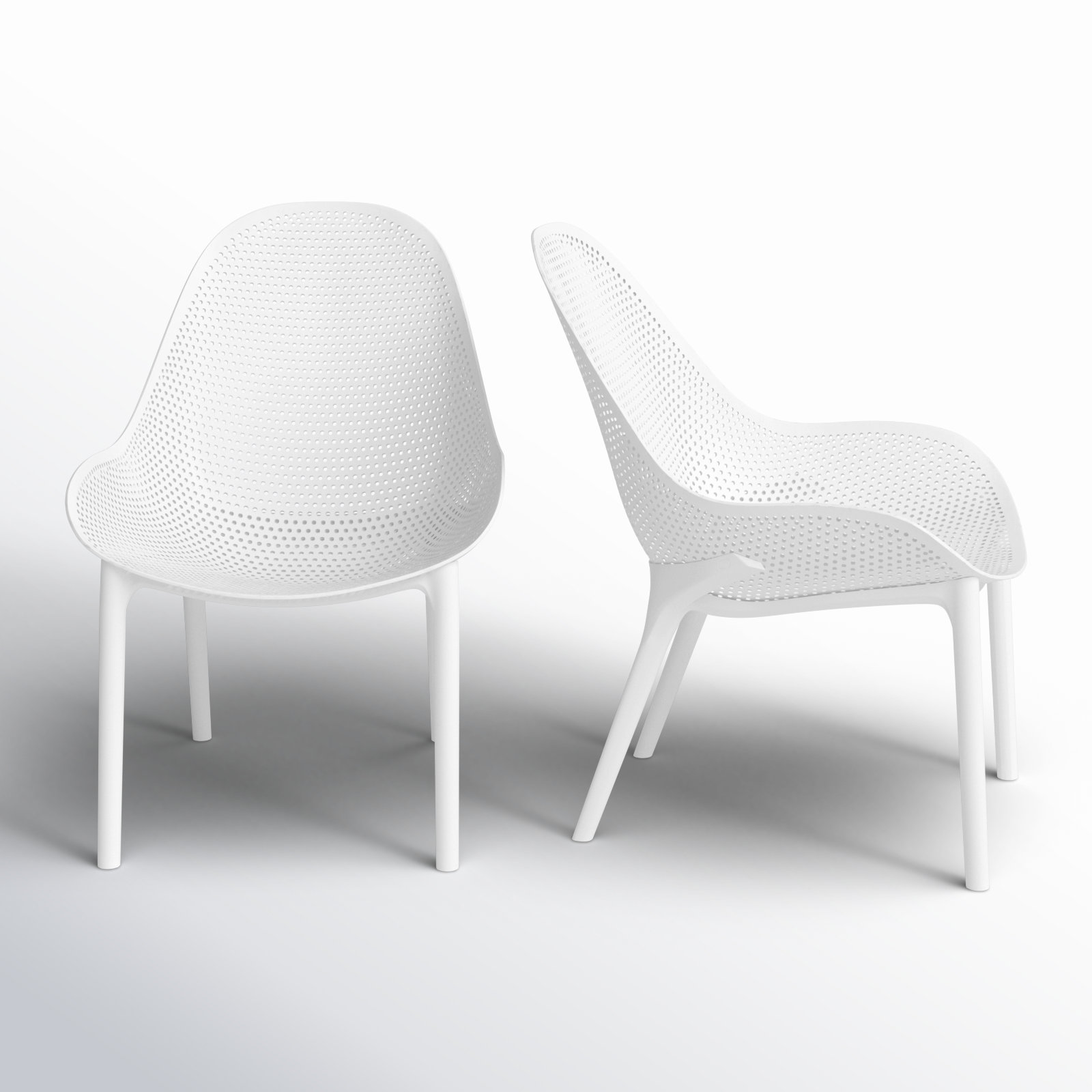 Farrah Outdoor Armless Lounge Chair, White