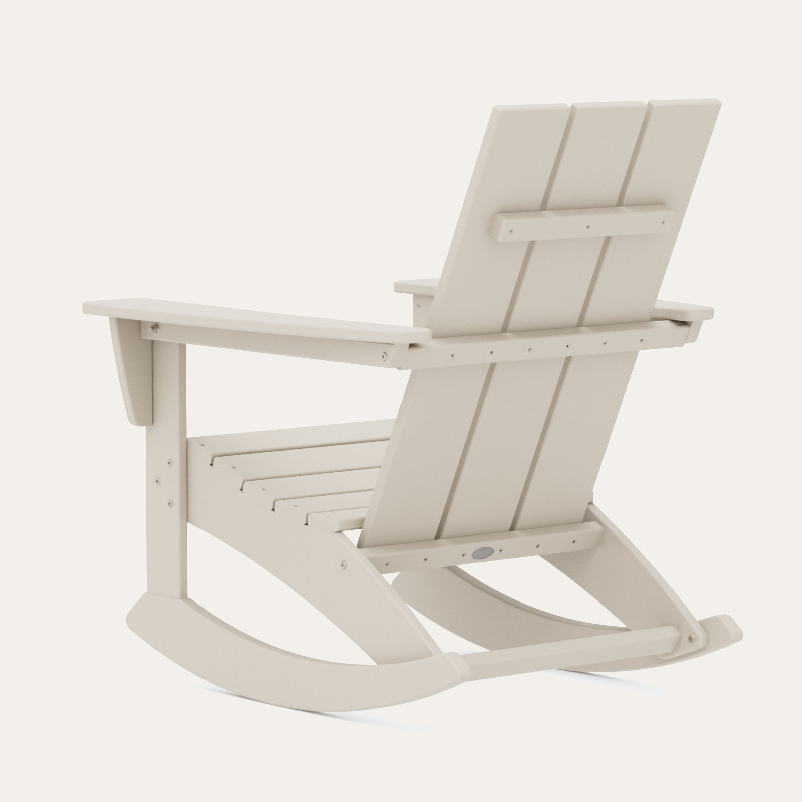 POLYWOOD® Modern Adirondack Patio Rocking Chair, Sand