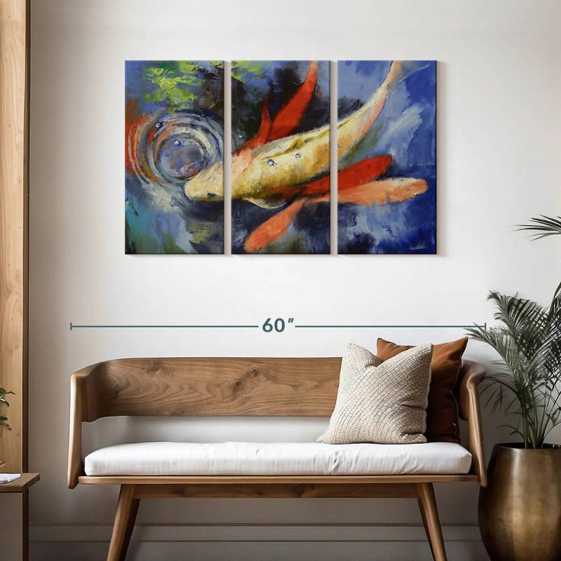 Koi And Water Ripples, 28" H x 45" W