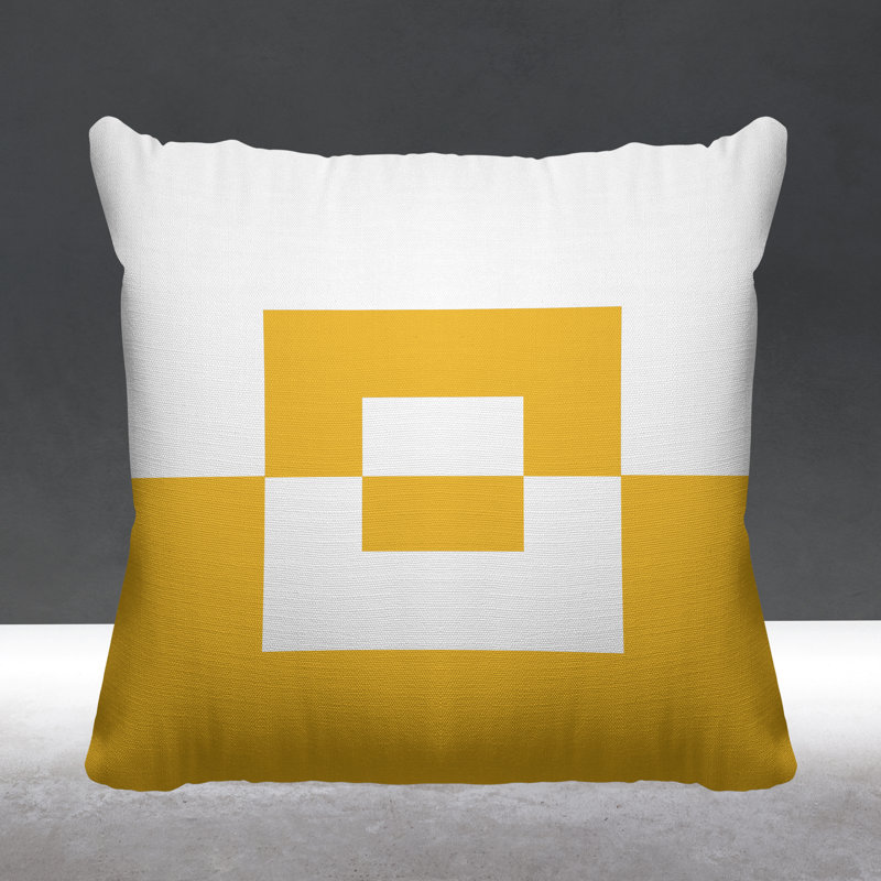 Coussin décoratif intérieur / extérieur Granger, L 15 po x H 15 po, Jaune