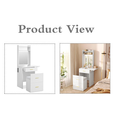 Vanity Table With Lighted Mirror