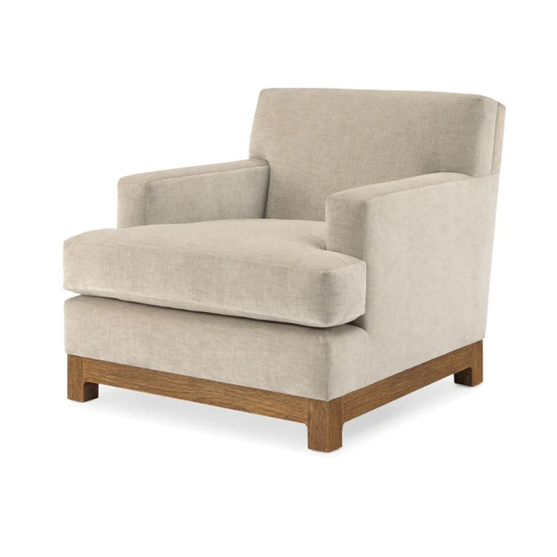 Fauteuil décoratif Olum, 1 coussin décoratif, polyester brun chameau moderne