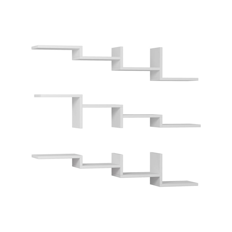 Tablette flottante 3 pièces Girard, Blanc