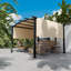 Pergola arquée en métal 10 x 10 pi avec auvent réglable - Structure de patio extérieur pour la cour, le jardin et la terrasse - Cadre résistant à la rouille avec un design élégant en arc et un pare-soleil personnalisable