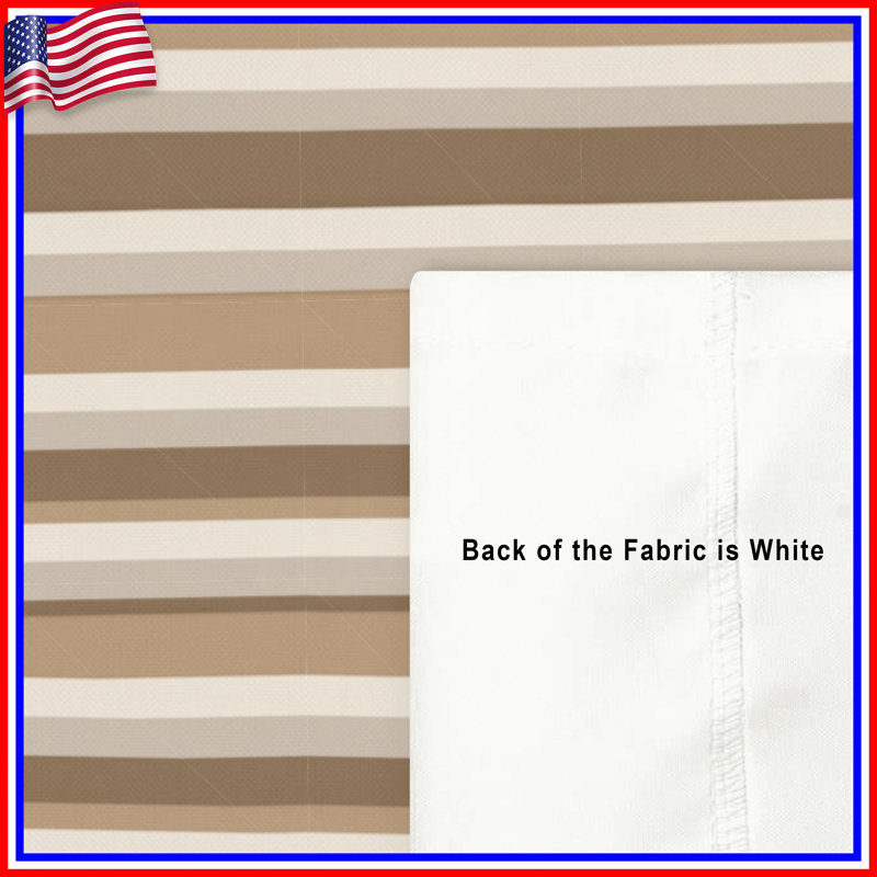 Rideau de douche à rayures - Motif de décor de salle de bain moderne, L 70 po x H 93 po, Brown Striped 2