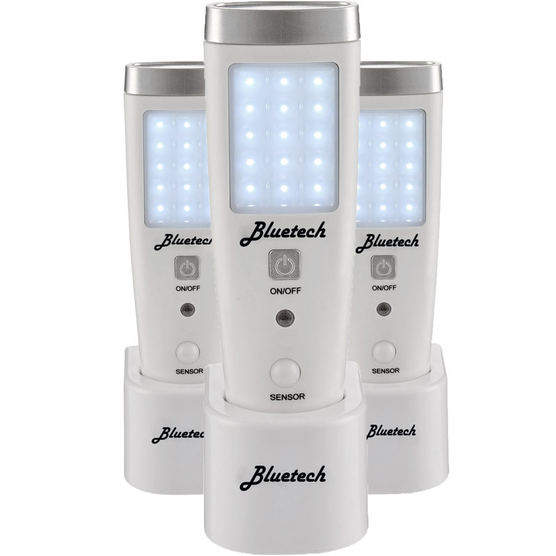 Bluetech White Rechargeable LED Flashlight Night Light Set