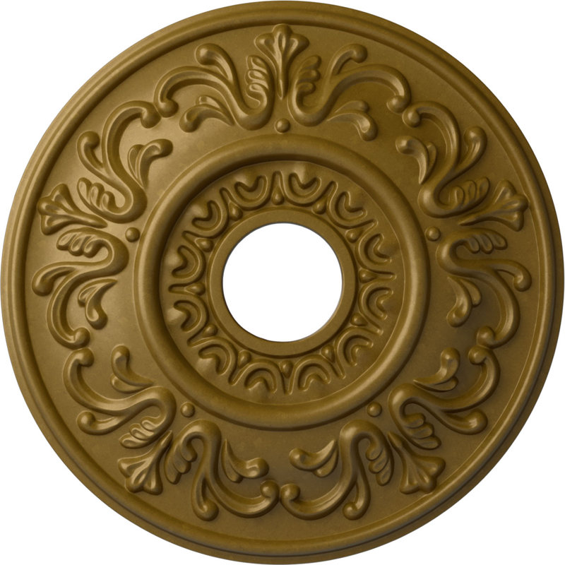 Médaillon de plafond de La Valette de 18 po x P 3 po x P 1 po (convient aux auvents jusqu'à 3 1/2 po), Or