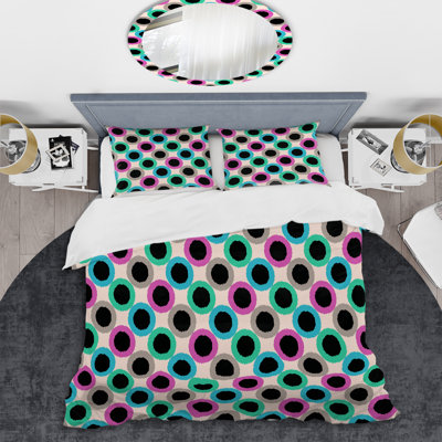 Ensemble de housse de couette en microfibre noir / vert 3 pièces