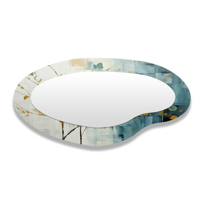 Subtle Serenity III - Abstract Collages Modern Asymmetrical Decorative Wall Mirror