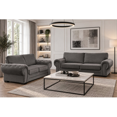 Carnot 2 Piece Velvet Standard Living Room Set