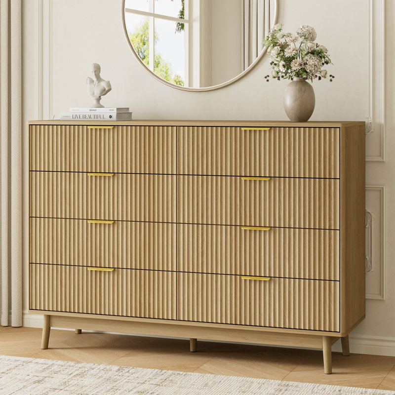 Ensemble de chambre à coucher 3 pièces (1 commode + 2 tables de chevet) (ensemble de 3), Chêne