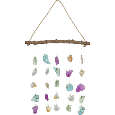 Mobile mural avec verre de mer multicolore 12 po x 12 po