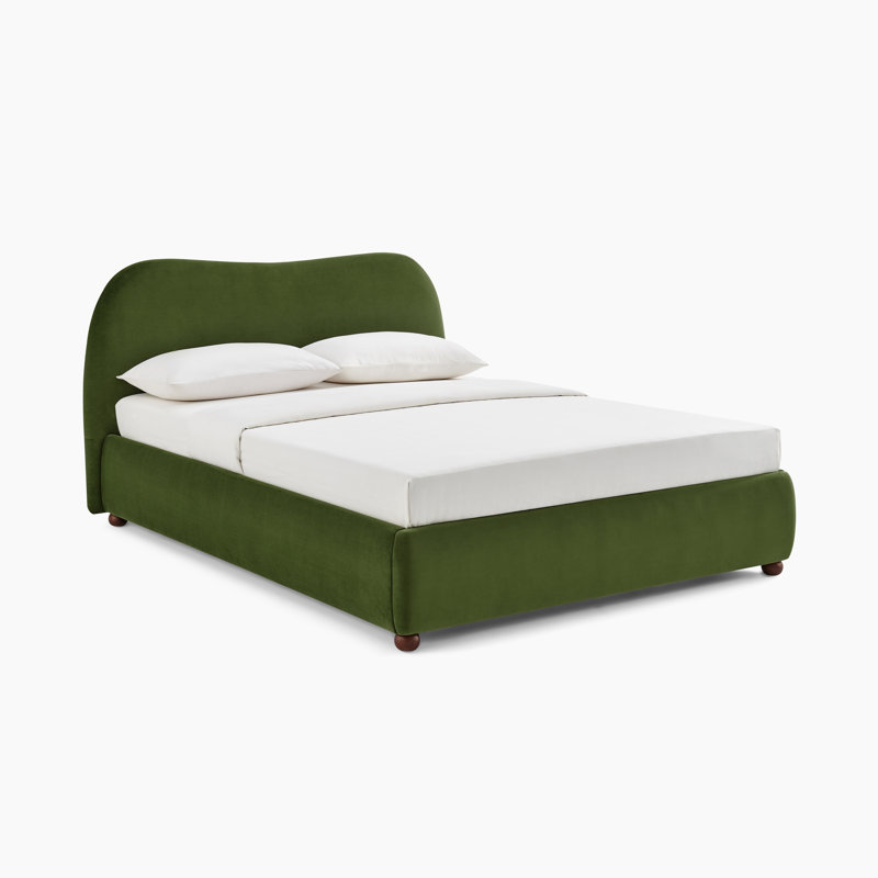 Mabelle Upholstered Ottoman Storage Bed, Double, Green Velvet