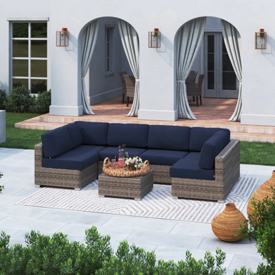 All-Weather Wicker 6-Person Outdoor Sofa Set With Premium Cushions – Ready To Use