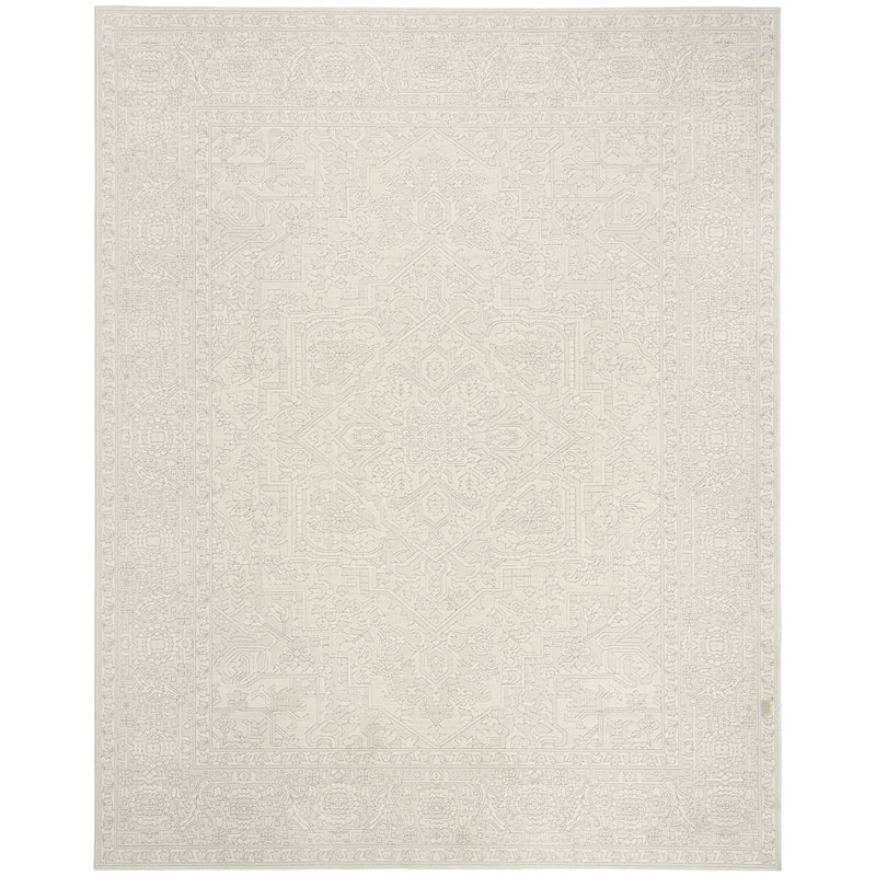Tapis d'intérieur gris clair ivoire Nourison Grace 5 pi 3 po x 7 pi 3 po, Rectangle 5 pi 3 po x 7 pi 3 po