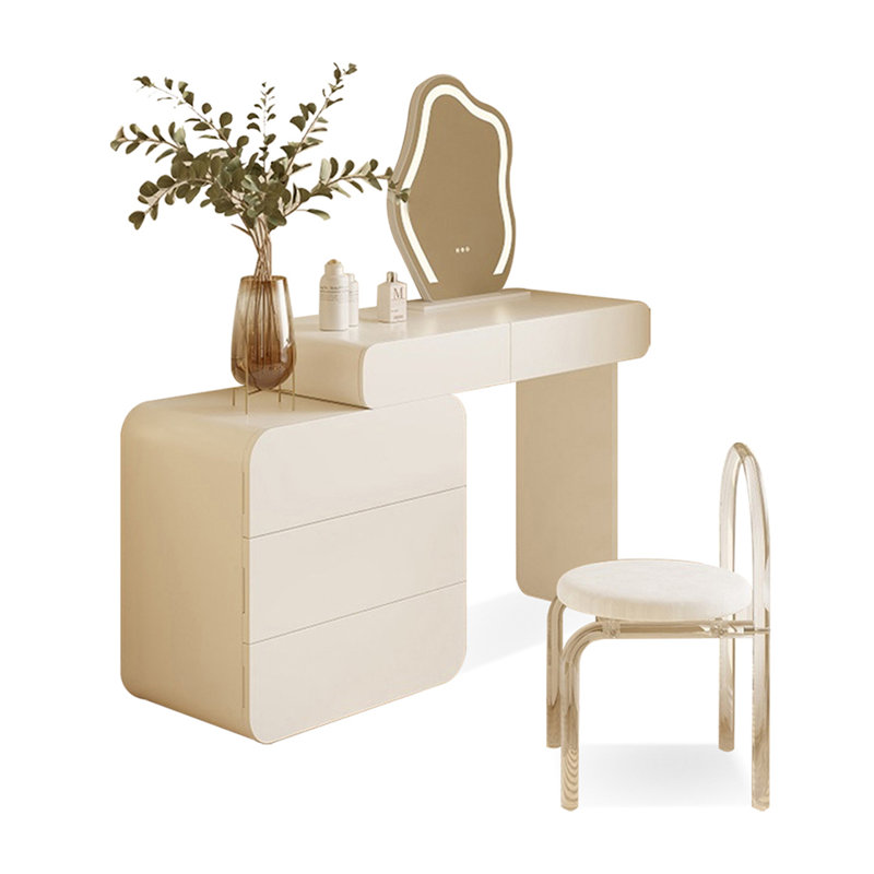 Makeup Vanity with Light mirror,5 drawers,1 chair