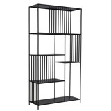 Ramar 73" Tall 5-Tier Iron Bookshelf, Antique Black