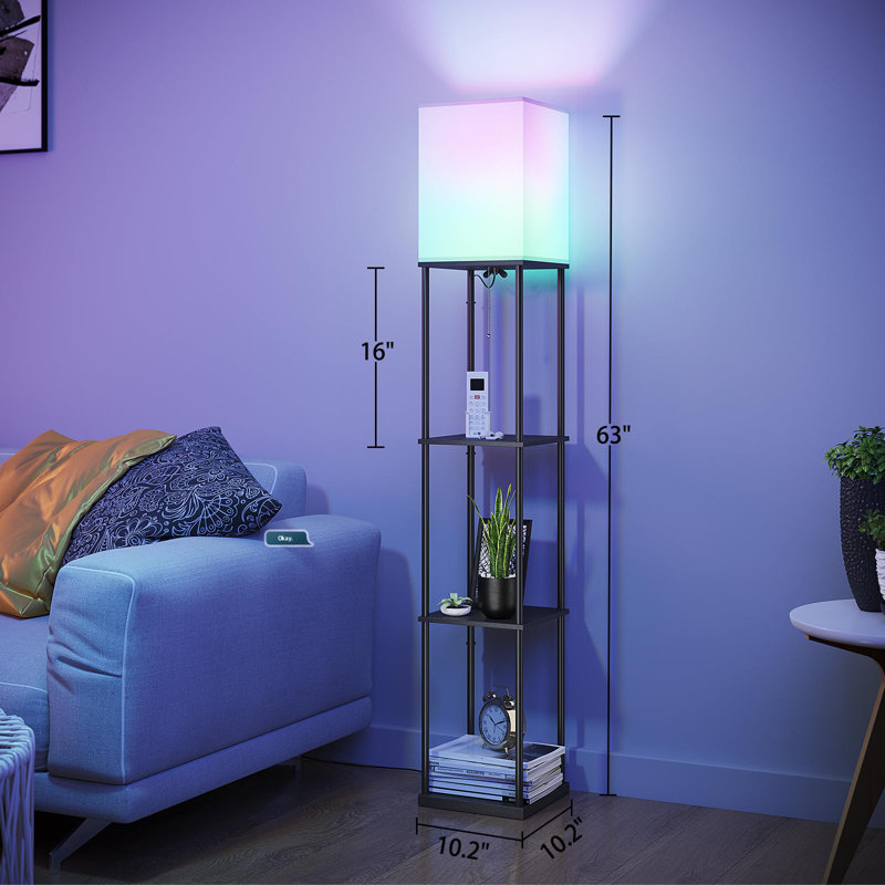 62.99'' Black Traditional Floor Lamp, Black