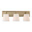 Meuble-lavabo 3 lumières Yep par Brilia en laiton brossé champagne avec abat-jour plissé-108820644-108820647