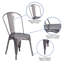 Chaise d'intérieur empilable transparente en métal enduit