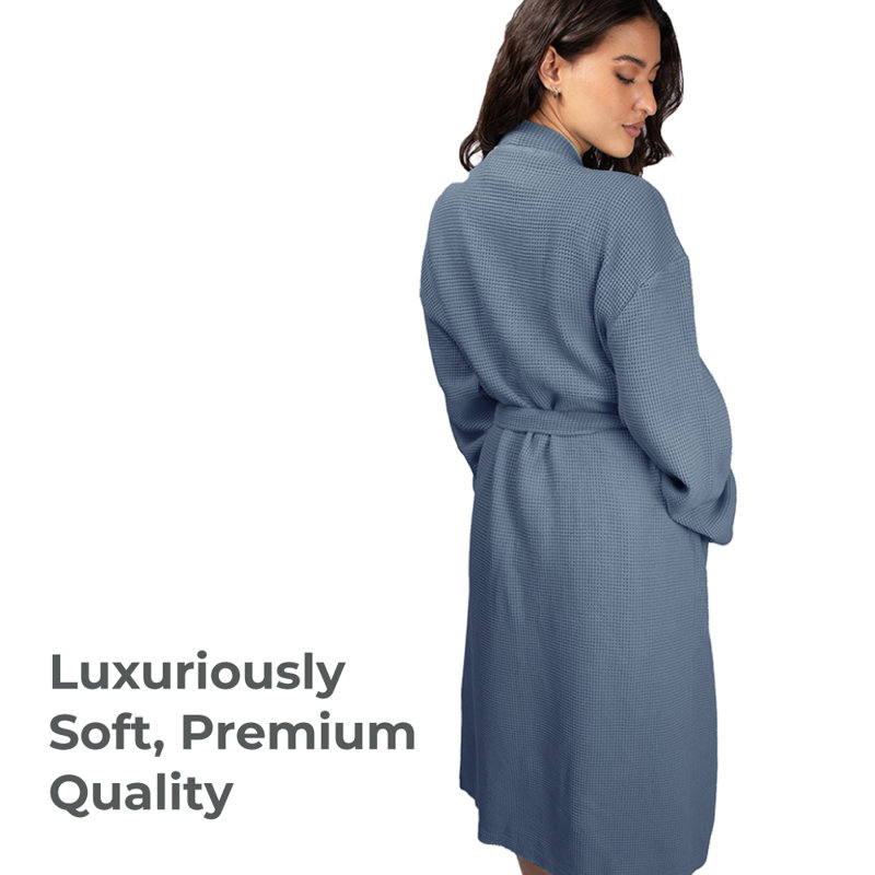 Peignoir en tricot Caraffha | Blanc | Unisexe, petit / moyen |, Bleu, P / M