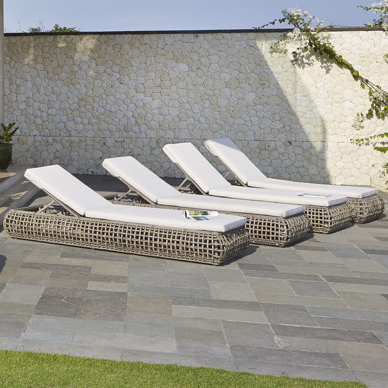Dynasty Outdoor Chaise Lounge, Kubu Mushroom, Canvas Canvas Sunbrella® Canvas