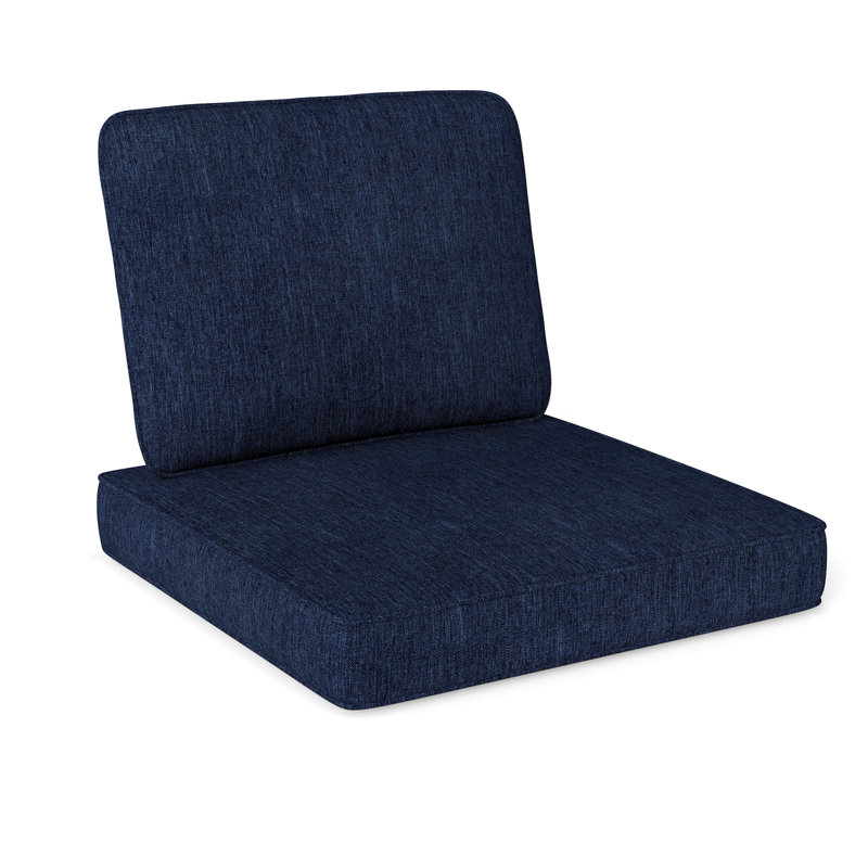 2-Pack 24" x 24" Deep Seat Cushion & Back Pillow with Removable Covers Outdoor, Navy