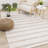Wum Striped Machine Woven Polypropylene Area Rug in Beige/Cream-1217080333