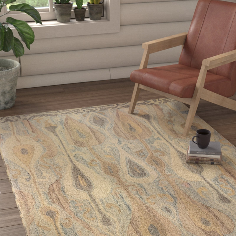 Donalda Wool Ikat Indoor Rug, Rectangle 5' x 8'
