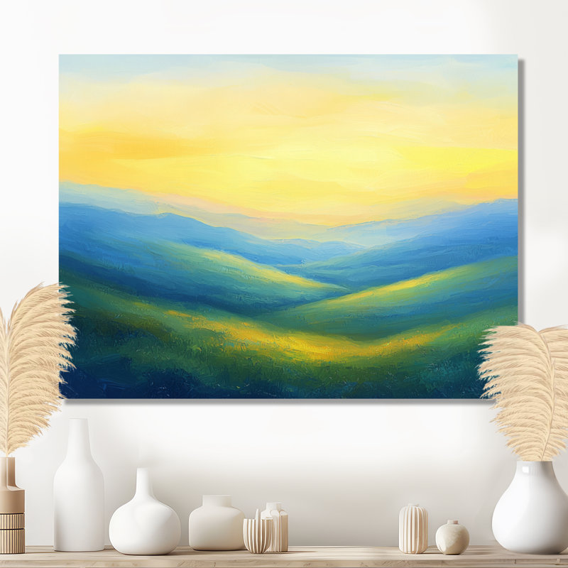 «Rolling Hills At Dawn IV», campagne, H 34 po x l 44 po, Toile tendue, Ne s’applique pas