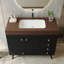 Meuble-lavabo autoportant 36 po avec comptoir en faux marbre, lavabo en céramique, 5 tiroirs et pieds en acier inoxydable-130901932