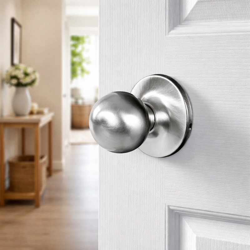 Ball Pasage Hall/Closet Door Knob, Satin Nickel
