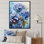 Hortensia bleue et mauve II sur toile