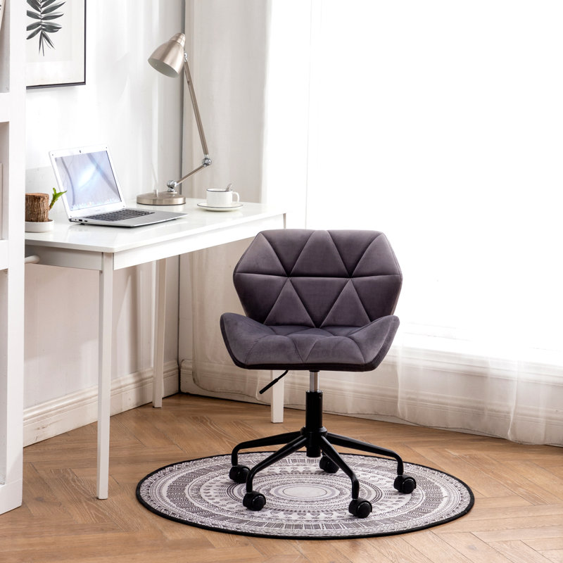 Gray Diamond Tufted Adjustable Swivel Office Chair, Gray