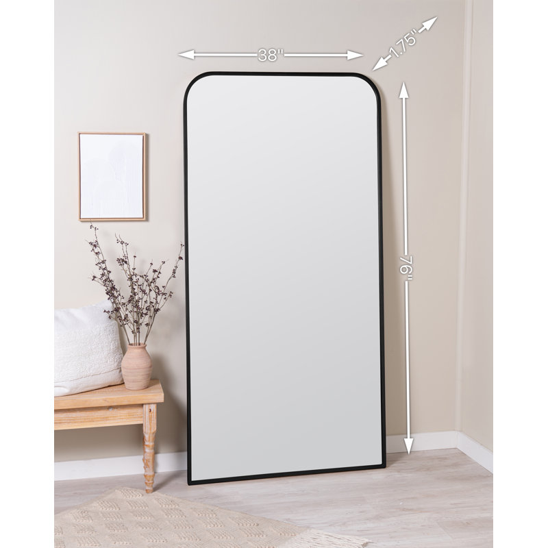 Matte Black Metal Framed Full Length Wall Mirror