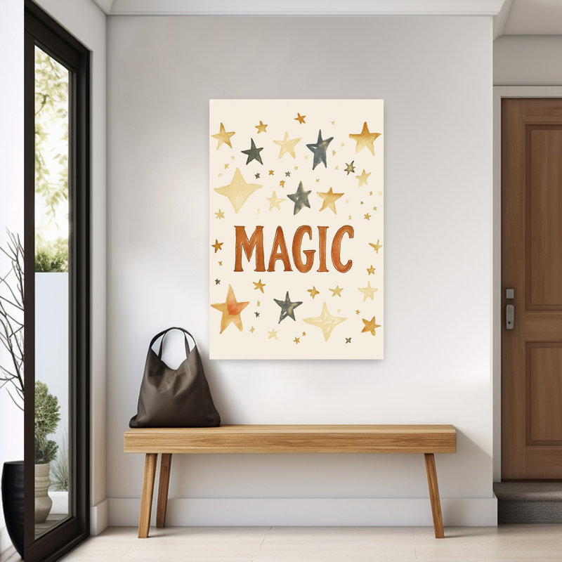 Starry Enchantment Dreamy Rustic Whimsical Landscape Nature Wall Art Print 1 Piece Wrapped Canvas Wall Art