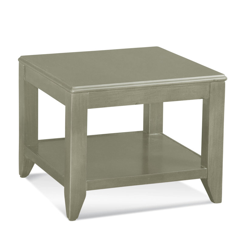 Elements Solid Wood End Table, Gray Stone