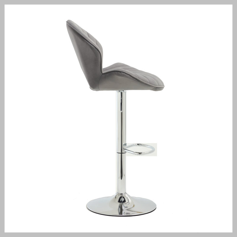Ensemble de 2 tabourets de bar - tabourets réglables avec dossier et repose-pieds, chaises de bar à hauteur de comptoir pour cuisine, pub - gris