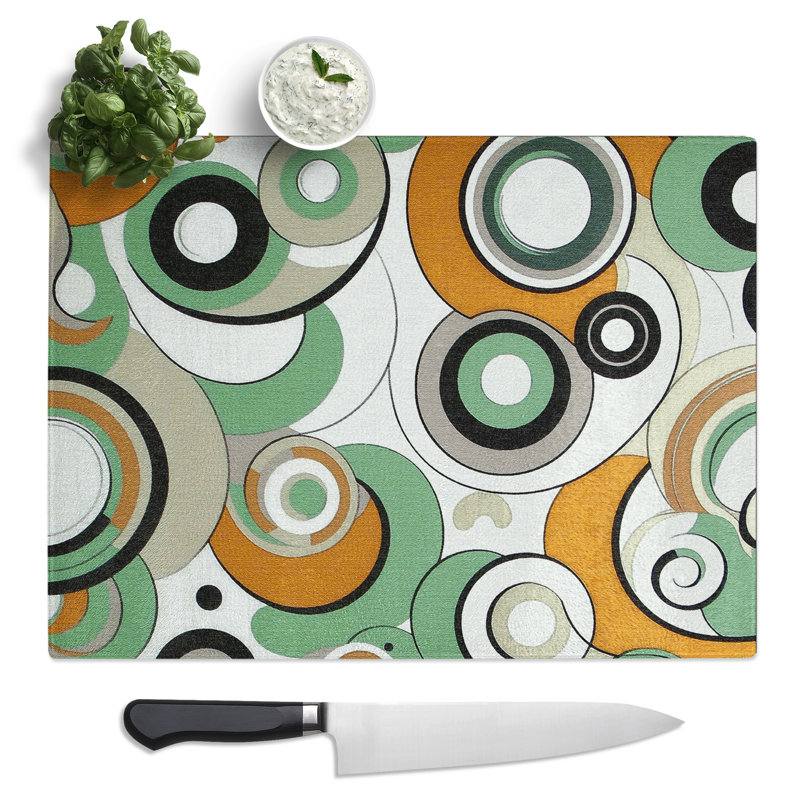 Funky Retro Pattern Vol.4  Glass Chopping Board