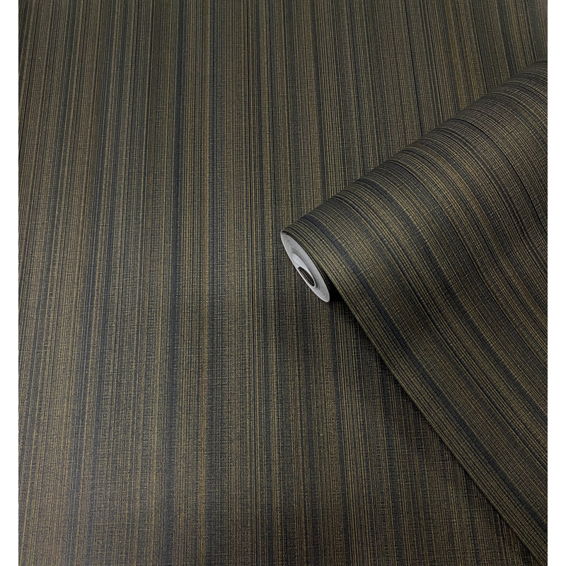 Boutique Textured Stripe Wallpaper Roll, Black