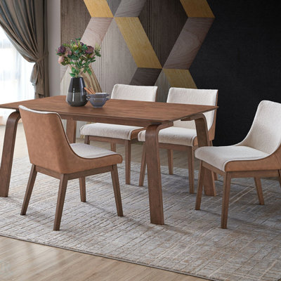 Ginny 5-Piece Dining Room Set With Side Chairs, Durable And Stylish For Modern Homes, Space-Saving And Comfortable Seating