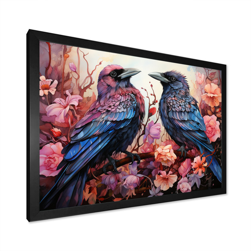 Crow Fantasy Royals II - Animals Canvas Prints, H 34 po x l 44 po x P 1,5 po, Cadre simple noir
