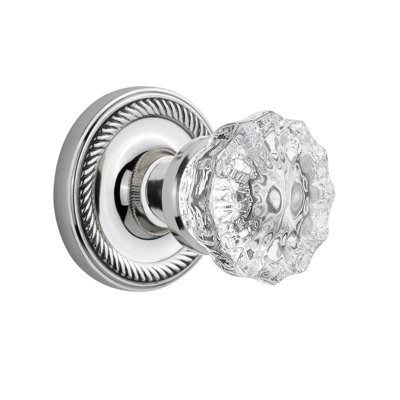 Rope Rosette with Crystal Door Knob