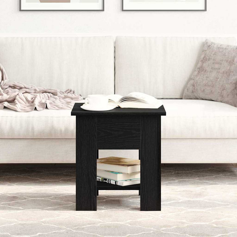 Table basse vidaXL chêne noir 15,75 x 15,75 x 16,54 po en bois d'ingénierie