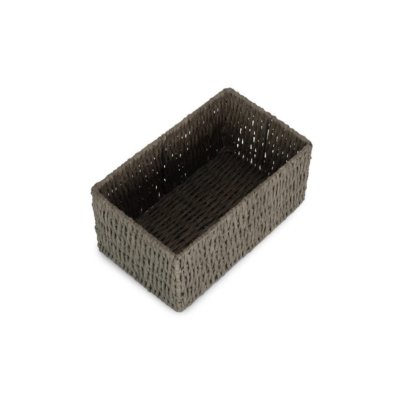 Wicker Paper Rope Storage Basket, 17cm H x 33cm W x 20cm D