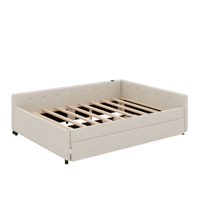 Upholstered Platform Bed With USB And Trundle by Latitude Run