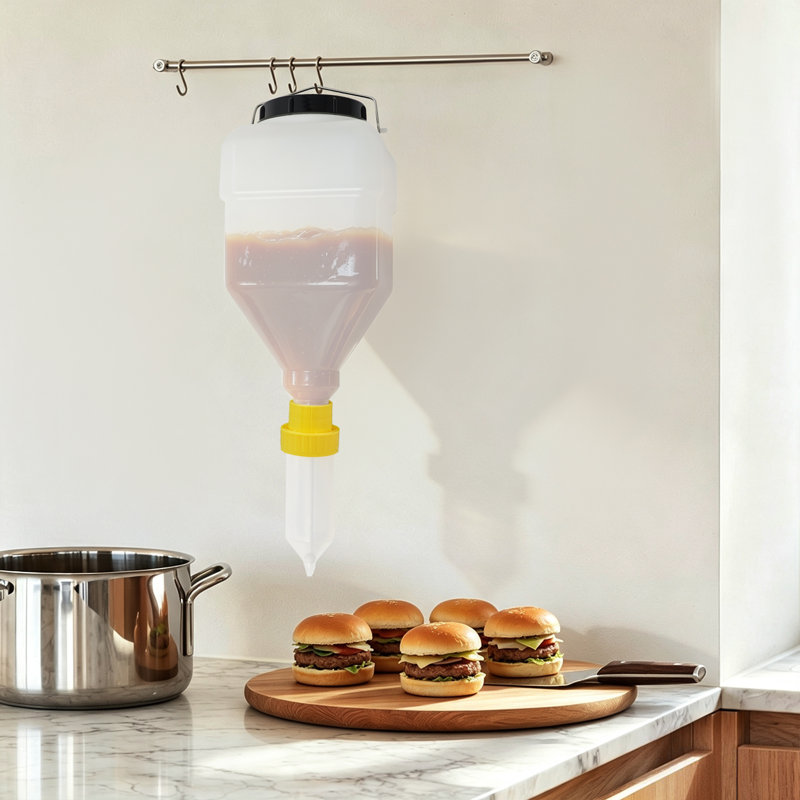 Distributeur de sauce suspendu 5,5 L / 1,45 gallons à grande capacité pour cuisine commerciale et restaurant