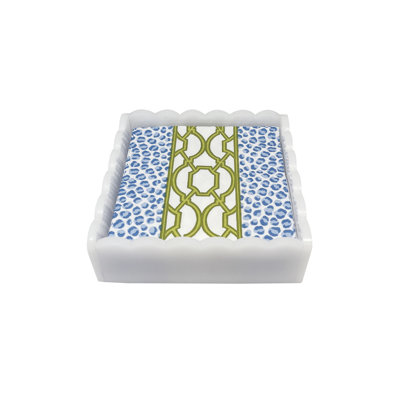 Mariposa Welcome Home Acrylic Napkin Holder In White