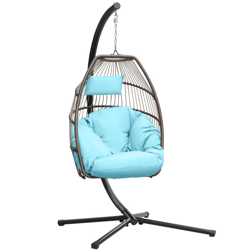 Colesen 1 Person Egg Chair with Stand, Blue